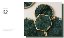 Load image into Gallery viewer, "Arna Lisa" 3 Piece Plate Set - Natural Marble Plates Creativity Gold Inlay Display Trays
