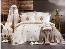 Load image into Gallery viewer, "Arna Lisa" Luxury Royal Bedding Set - 20 pieces French Laced Embroidery
