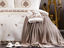 Load image into Gallery viewer, "Arna Lisa" Luxury Royal Bedding Set - 20 pieces French Laced Embroidery
