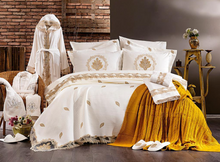Load image into Gallery viewer, "Arna Lisa" Luxury Royal Bedding Set - 20 pieces French Laced Embroidery
