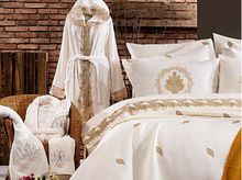 Load image into Gallery viewer, "Arna Lisa" Luxury Royal Bedding Set - 20 pieces French Laced Embroidery
