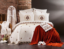 Load image into Gallery viewer, "Arna Lisa" Luxury Royal Bedding Set - 20 pieces French Laced Embroidery
