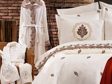 Load image into Gallery viewer, "Arna Lisa" Luxury Royal Bedding Set - 20 pieces French Laced Embroidery
