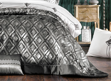 Load image into Gallery viewer, "Arna Lisa" Royal Collection Bedding Set - 11 Piece Silver/Gray
