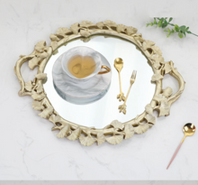 Load image into Gallery viewer, "Arna Collection" Gold Tray's - Nordic Ginkgo Leaf Mirror Display Tray
