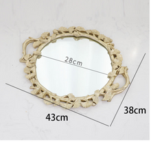 Load image into Gallery viewer, "Arna Collection" Gold Tray's - Nordic Ginkgo Leaf Mirror Display Tray
