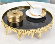 Load image into Gallery viewer, "Arna Lisa" Royal Luxury Collection - Luxurious Pure Copper Trays Decorative European Modern Medusa Black Crystal Tray
