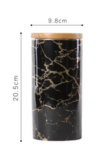 Load image into Gallery viewer, "Arna Lisa" Royal Collection - Black Marble Pattern Ceramics Storage Bottles Sealed Jars And Bamboo Lid Home Kitchen Storage Can Container
