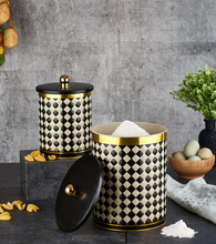 Load image into Gallery viewer, "Arna Lia" Royal Collection - Luxury Black and Gold - Storage 2 Jars/Containers
