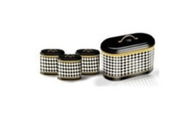 Load image into Gallery viewer, "Arna Lisa" Royal Collection - Luxury Black and Gold - Bread Bin - Tray - Tea - Coffee - Sugar
