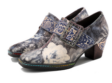 Load image into Gallery viewer, "Arna" Collection Shoes - Handcrafted Original Leathers - Women Shoes Female Print Fabric High Heels Retro Pumps
