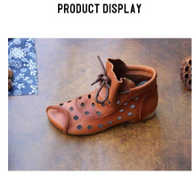 Load image into Gallery viewer, "Arna" Collection Shoes - Handcrafted Originals - Unique Stunning Footwear - Leathers -Ankle Boots for Women Shoes Genuine Leather Shoes
