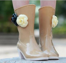 Load image into Gallery viewer, Luxury - Women's Soft Rain Boots High-Heeled Boots - Water-Proof - Non-Slip
