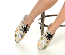 Load image into Gallery viewer, Oxford Cats Pattern Daily Print Women Leather - Many Styles &amp; Colours - Summer Breathable Flats Shoes Mesh New Season 2021 Fashion Lace-up Platform
