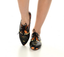 Load image into Gallery viewer, Oxford Cats Pattern Daily Print Women Leather - Many Styles &amp; Colours - Summer Breathable Flats Shoes Mesh New Season 2021 Fashion Lace-up.
