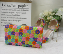 Load image into Gallery viewer, Limited Edition - Luxury Lace Shoe Set - Many colours &amp; Sizes (Shoe + Clutch)
