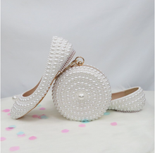 Load image into Gallery viewer, Limited Edition - Luxury Lace Shoe Set - Many colours &amp; Sizes (Shoe + Clutch) Wedding
