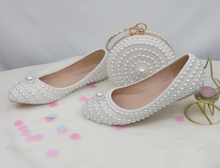 Load image into Gallery viewer, Limited Edition - Luxury Lace Shoe Set - Many colours &amp; Sizes (Shoe + Clutch) Wedding
