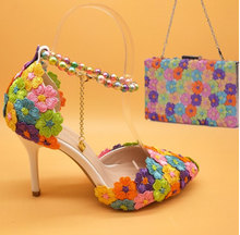 Load image into Gallery viewer, Limited Edition - Luxury Lace Shoe Set - Many colours &amp; Sizes (Shoe + Clutch)

