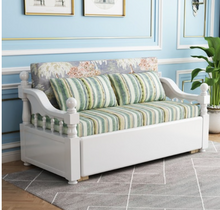 Load image into Gallery viewer, "Arna Royal Collection" Solid Wood Foldout Couch - Storage - Many Colours
