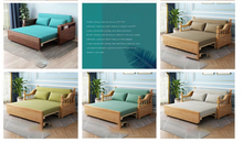 Load image into Gallery viewer, "Arna Royal Collection" Solid Wood Foldout Couch - Storage - Many Colours
