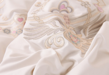 Load image into Gallery viewer, "Arna Lisa Royal Collection" - New Luxury White 100% Cotton Floral Embroidery Bedding Set
