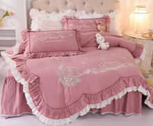 Load image into Gallery viewer, "Arna Lisa Royal Collection" - New Luxury White 100% Cotton Floral Embroidery Bedding Set
