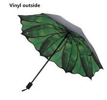 Load image into Gallery viewer, "Arna's Luxury Umbrella Collection - Green Leaf (Beautiful Gift)
