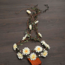 Load image into Gallery viewer, Arna's Hair Accessories - Exquisite Flower Crown Leaves Rattan Floral Garland Headband for Bride Wedding Photography Accessories
