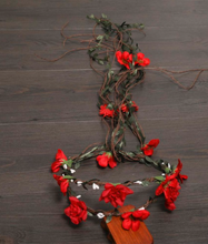Load image into Gallery viewer, Arna's Hair Accessories - Exquisite Flower Crown Leaves Rattan Floral Garland Headband for Bride Wedding Photography Accessories
