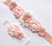 Load image into Gallery viewer, Arna's Royal Collection - Flower Belt &amp; Head Piece (Children) Bridal
