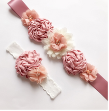 Load image into Gallery viewer, Arna's Royal Collection - Flower Belt &amp; Head Piece (Children) Bridal
