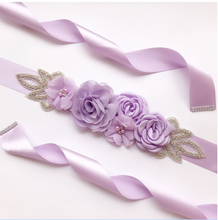 Load image into Gallery viewer, Arna's Royal Collection - Flower Belt &amp; Head Piece (Children) Bridal - Many Colours
