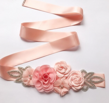 Load image into Gallery viewer, Arna's Royal Collection - Flower Belt &amp; Head Piece (Children) Bridal - Many Colours
