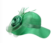 Load image into Gallery viewer, "Arna Collection" Luxury Hats - Unique Satin &amp; Horse Hair with Feathers

