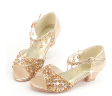 Load image into Gallery viewer, Arna's Shoe Collection - Children's Crystal Shoes Rhinestone Pendants Open Toes
