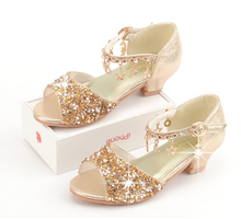 Load image into Gallery viewer, Arna's Shoe Collection - Children's Crystal Shoes Rhinestone Pendants Open Toes

