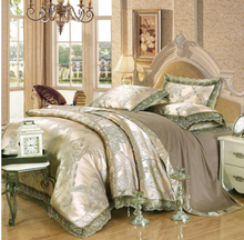 Load image into Gallery viewer, "Arna Lisa" Royal Collection - New Jacquard Satin Royal Luxury Bedding - Queen- 6 Piece
