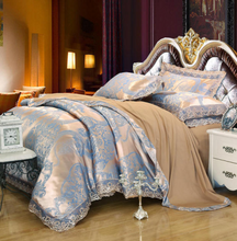 Load image into Gallery viewer, "Arna Lisa" Royal Collection - New Jacquard Satin Royal Luxury Bedding - Queen- 6 Piece
