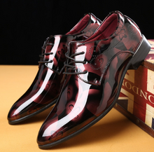 Load image into Gallery viewer, Mens Patent Leather Oxford Shoes Pointed Toe Business Wedding Shoes -  Many Sizes &amp; Colours
