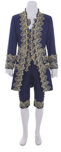 Load image into Gallery viewer, Mens Unisex Cosplay Legend 18th Century Dark Blue Uniform Marie Antoinette Rococo Costume Suit

