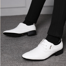 Load image into Gallery viewer, British Slip On Split Leather Pointed Toe Shoes Business Wedding Formal Shoes - Many Colours &amp; Sizes
