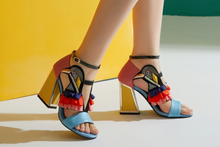 Load image into Gallery viewer, Women's Designer High Heel Bird Rhinestone Chunky Heel Shoe
