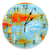 Load image into Gallery viewer, Deluxe "Arna Royal Clock Collection" Oil Painting Abstract Geometric Wall Clock - Many Colours
