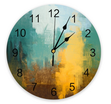 Load image into Gallery viewer, Deluxe "Arna Royal Clock Collection" Oil Painting Abstract Geometric Wall Clock - Many Colours
