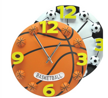 Load image into Gallery viewer, Deluxe "Arna Royal Clock Collection"  Football Basketball Clock 3D Children's
