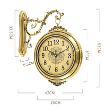 Load image into Gallery viewer, Deluxe "Arna Royal Clock Collection"  American Style Double Sided Wall Clock
