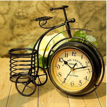 Load image into Gallery viewer, Deluxe "Arna Royal Clock Collection"  Wrought Iron Bicycle Double Sided Silent Desktop Clock
