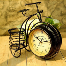 Load image into Gallery viewer, Deluxe "Arna Royal Clock Collection"  Wrought Iron Bicycle Double Sided Silent Desktop Clock
