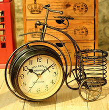 Load image into Gallery viewer, Deluxe "Arna Royal Clock Collection"  Wrought Iron Bicycle Double Sided Silent Desktop Clock
